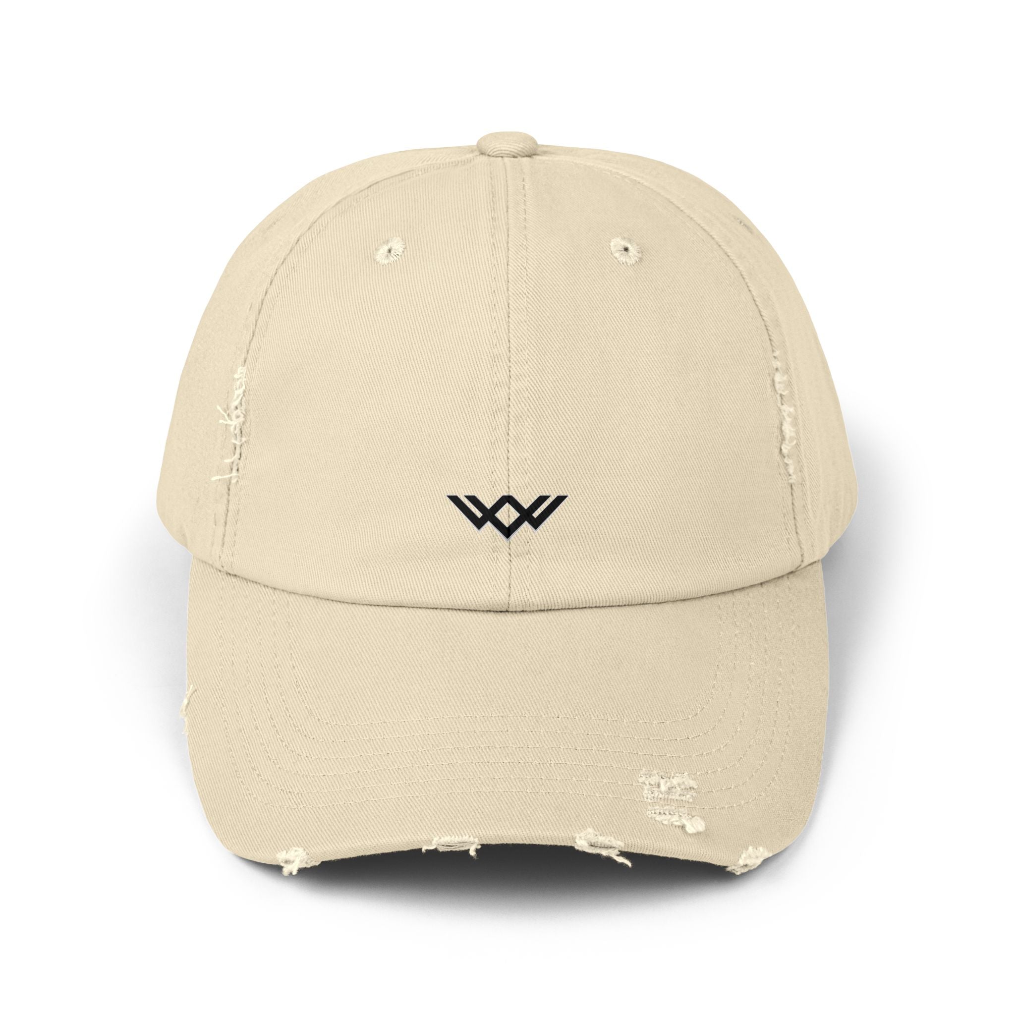 Distressed Black Baseball Cap — Minimal Worn Logo Hat