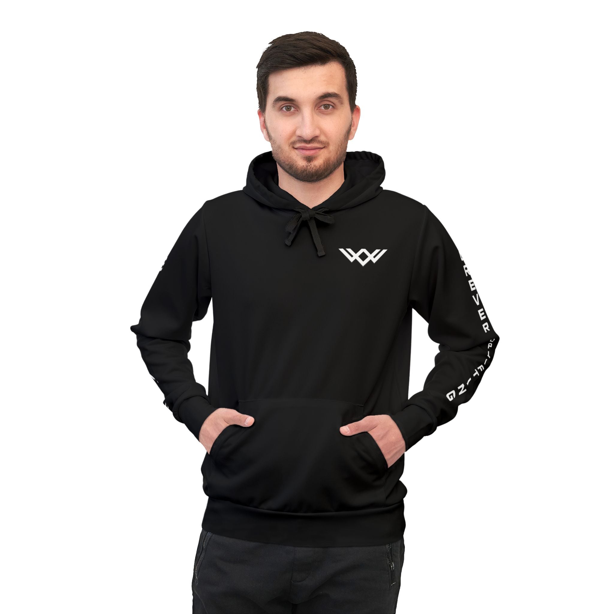 Never Settle Signature Premium Hoodie – White Edition | Forever Uplifting Fitness