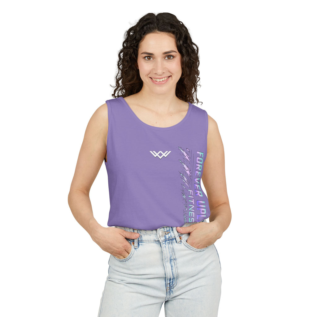 Unisex Forever Uplifting Fitness Tank Top — Vertical Gym Graphic
