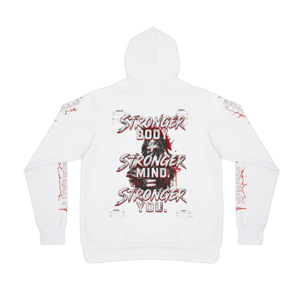 Stronger You™ Spartan Premium Gym Hoodie | White | Forever Uplifting Fitness™