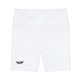 Women's 'Never Settle' Workout Shorts | white | High-Waist Biker Shorts