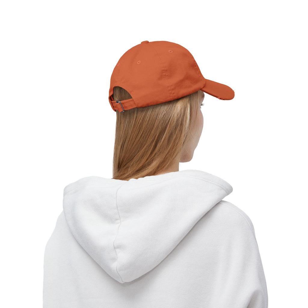 Distressed Black Baseball Cap — Minimal Worn Logo Hat