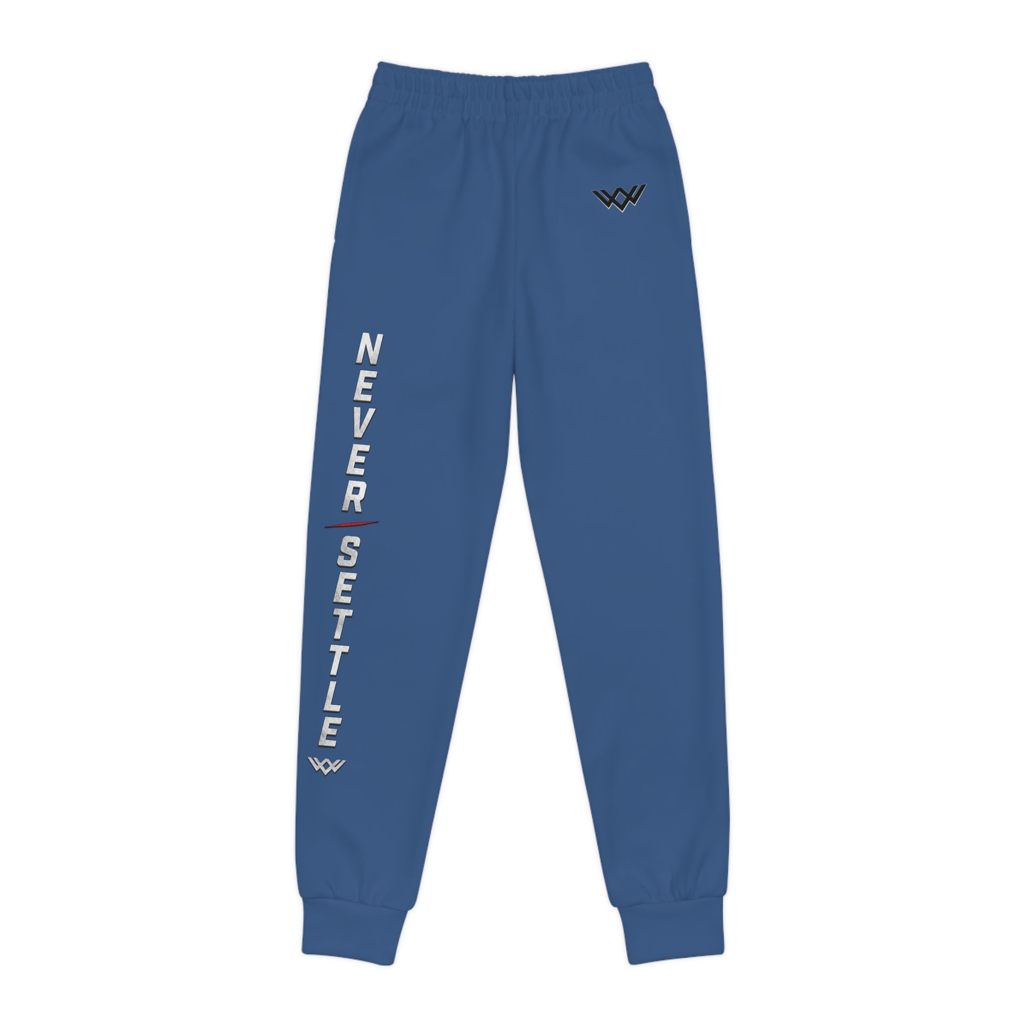 Youth — 'Never Settle' Royal Blue Athletic Sweatpants