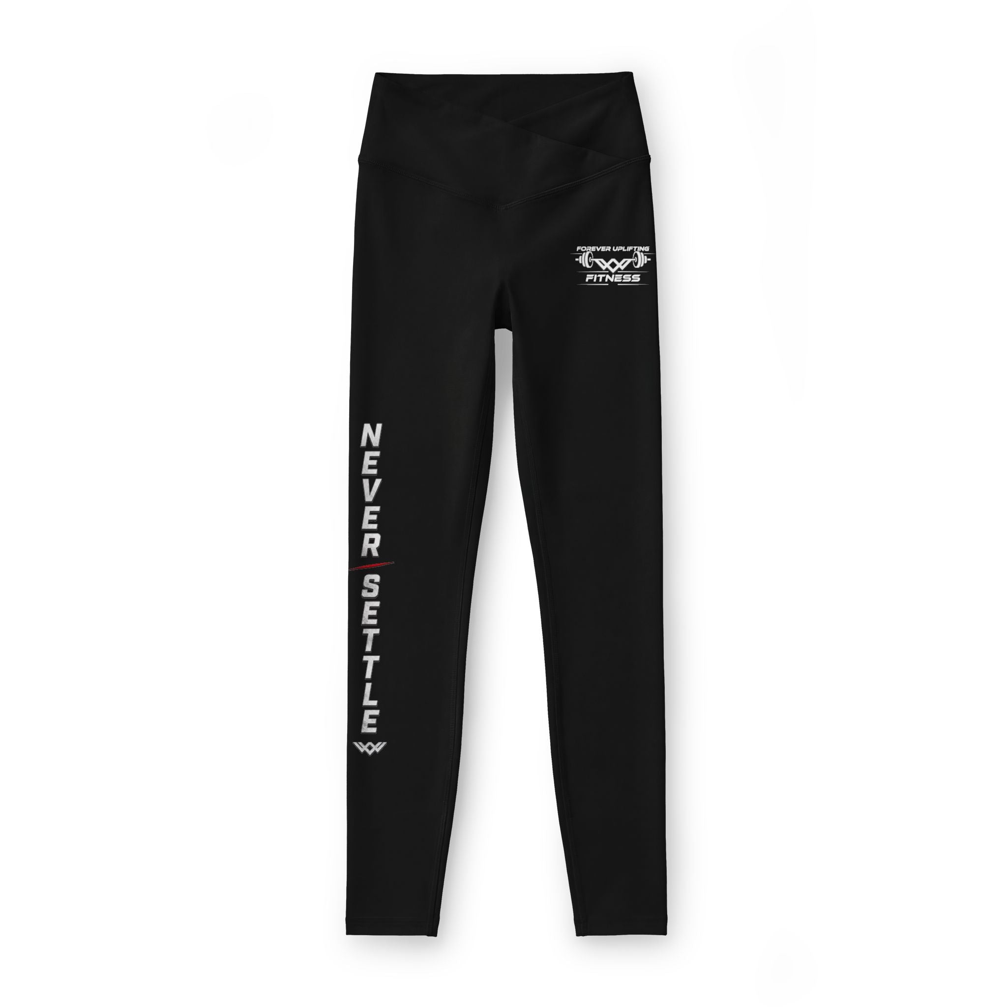 Never Settle Women’s Luxe Leggings — High-Waist Motivational Activewear