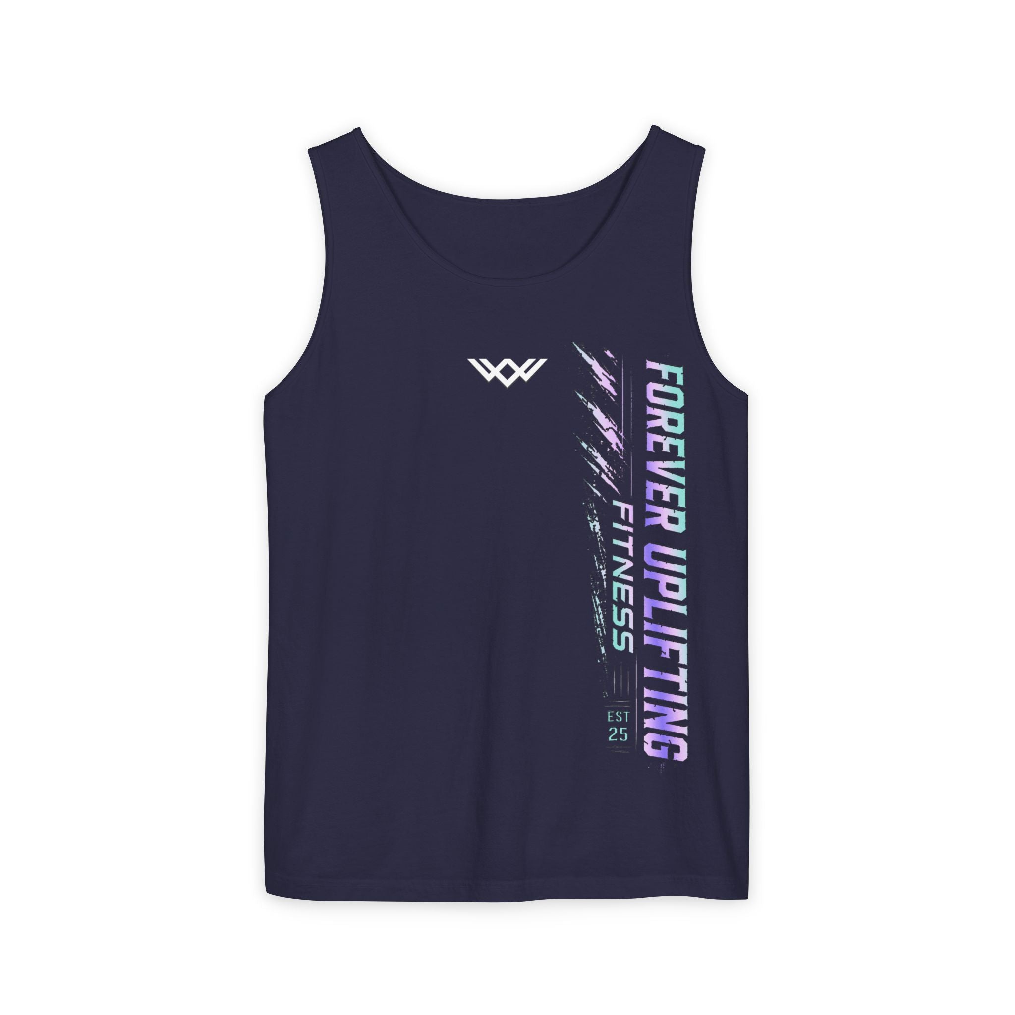 Unisex Forever Uplifting Fitness Tank Top — Vertical Gym Graphic