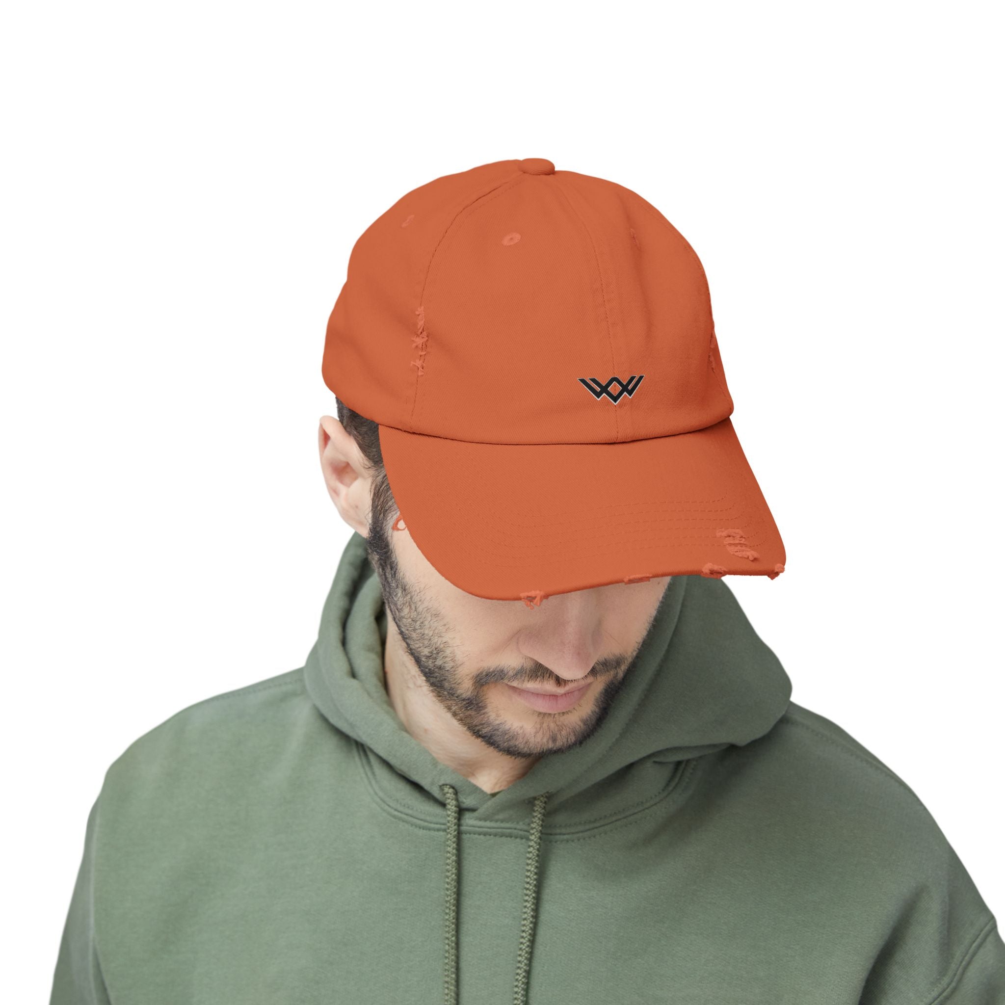 Distressed Black Baseball Cap — Minimal Worn Logo Hat