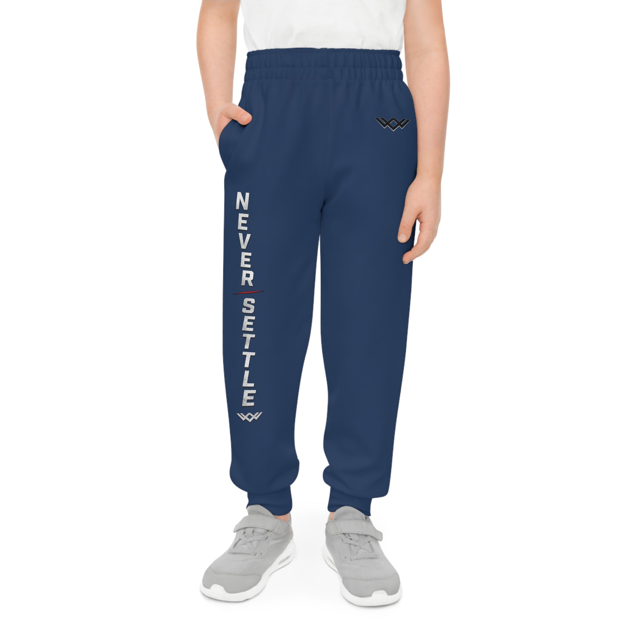 Youth — 'Never Settle' Navy Athletic Sweatpants