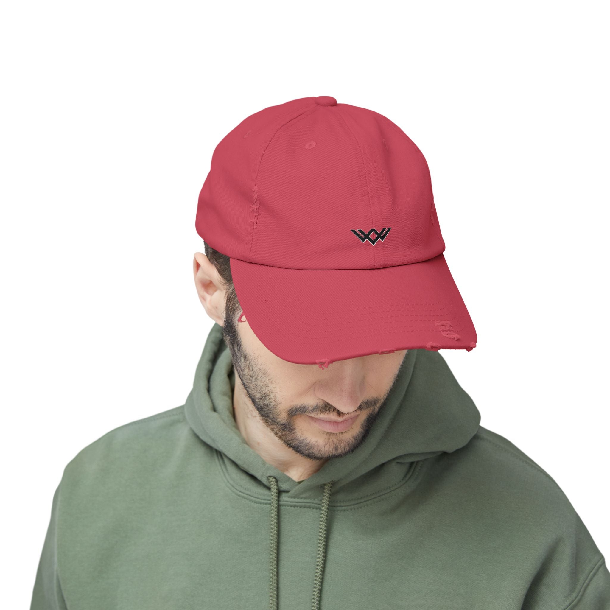 Distressed Black Baseball Cap — Minimal Worn Logo Hat