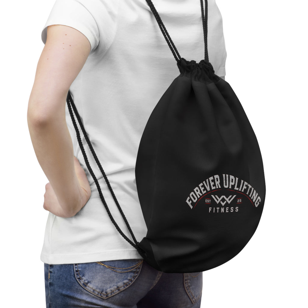 Forever Uplifting Fitness Drawstring Bag — Gym Tote with Motivational Logo