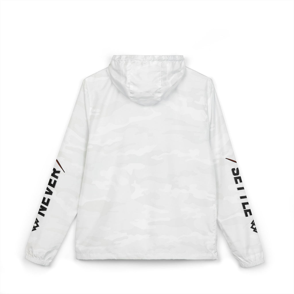 'Never Settle' Hooded Lightweight Windbreaker Jacket