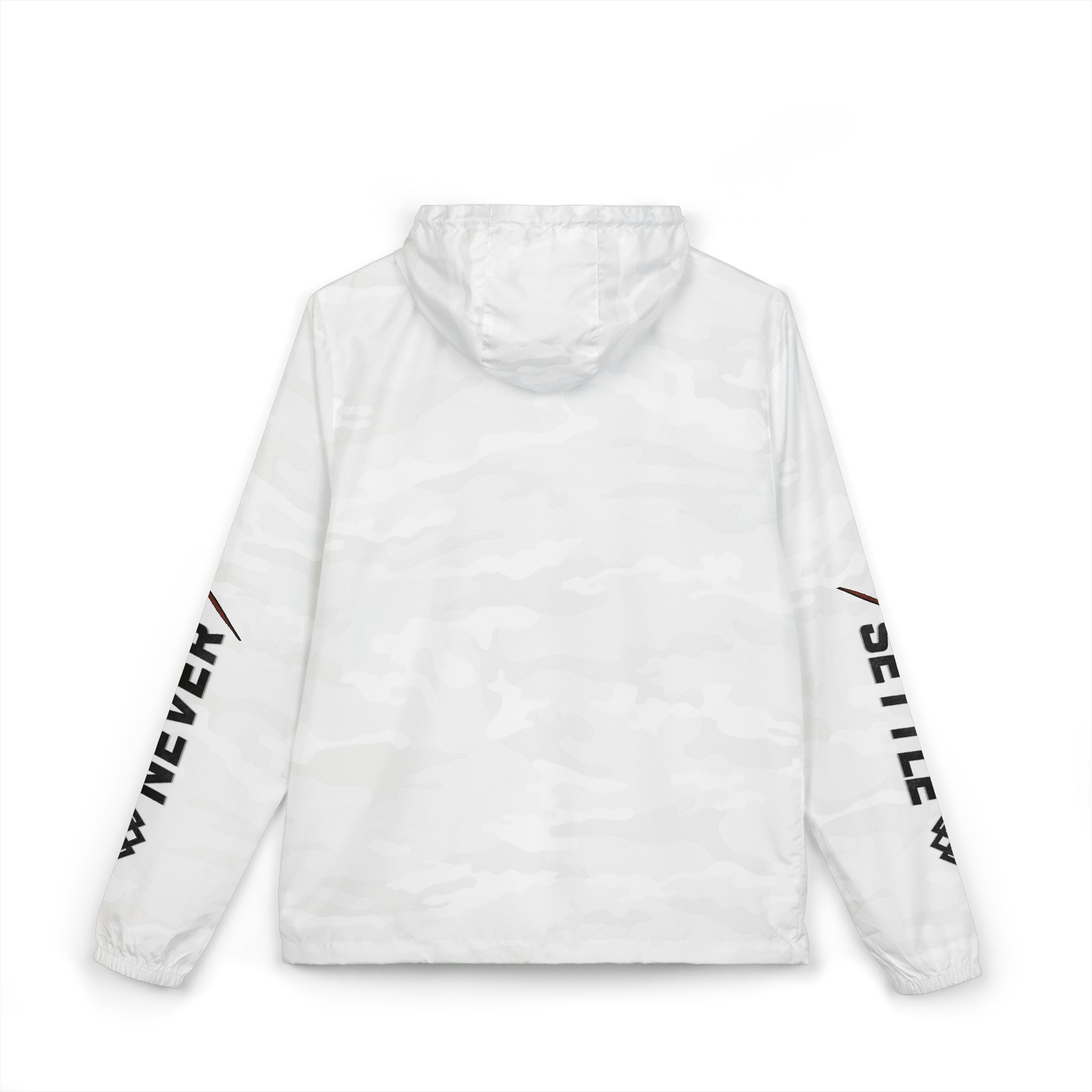 'Never Settle' Hooded Lightweight Windbreaker Jacket
