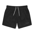 Dark Charcoal Swim Trunks — Minimal Logo Men’s Swim Shorts