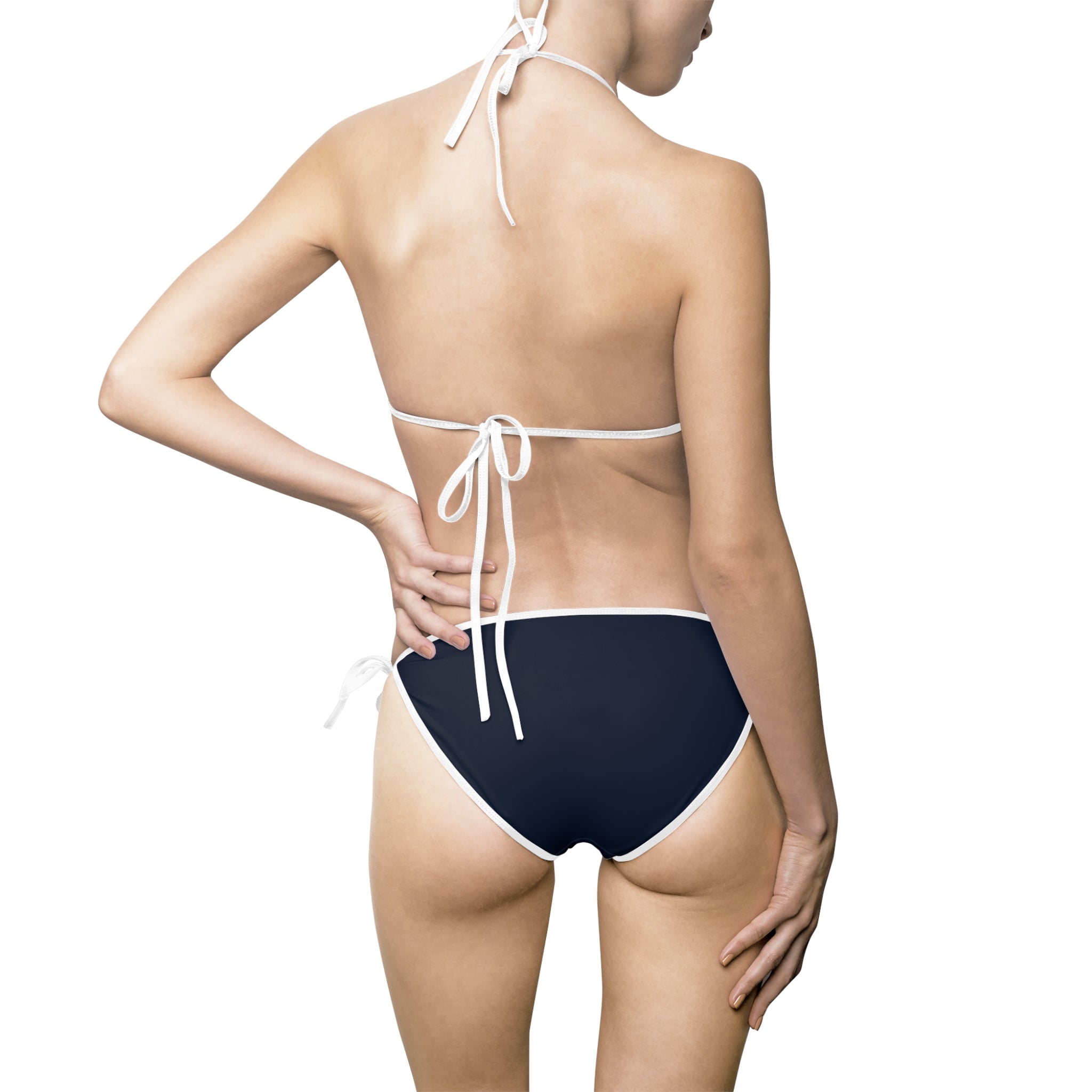 Women's Navy Triangle Bikini Swimsuit | FUL