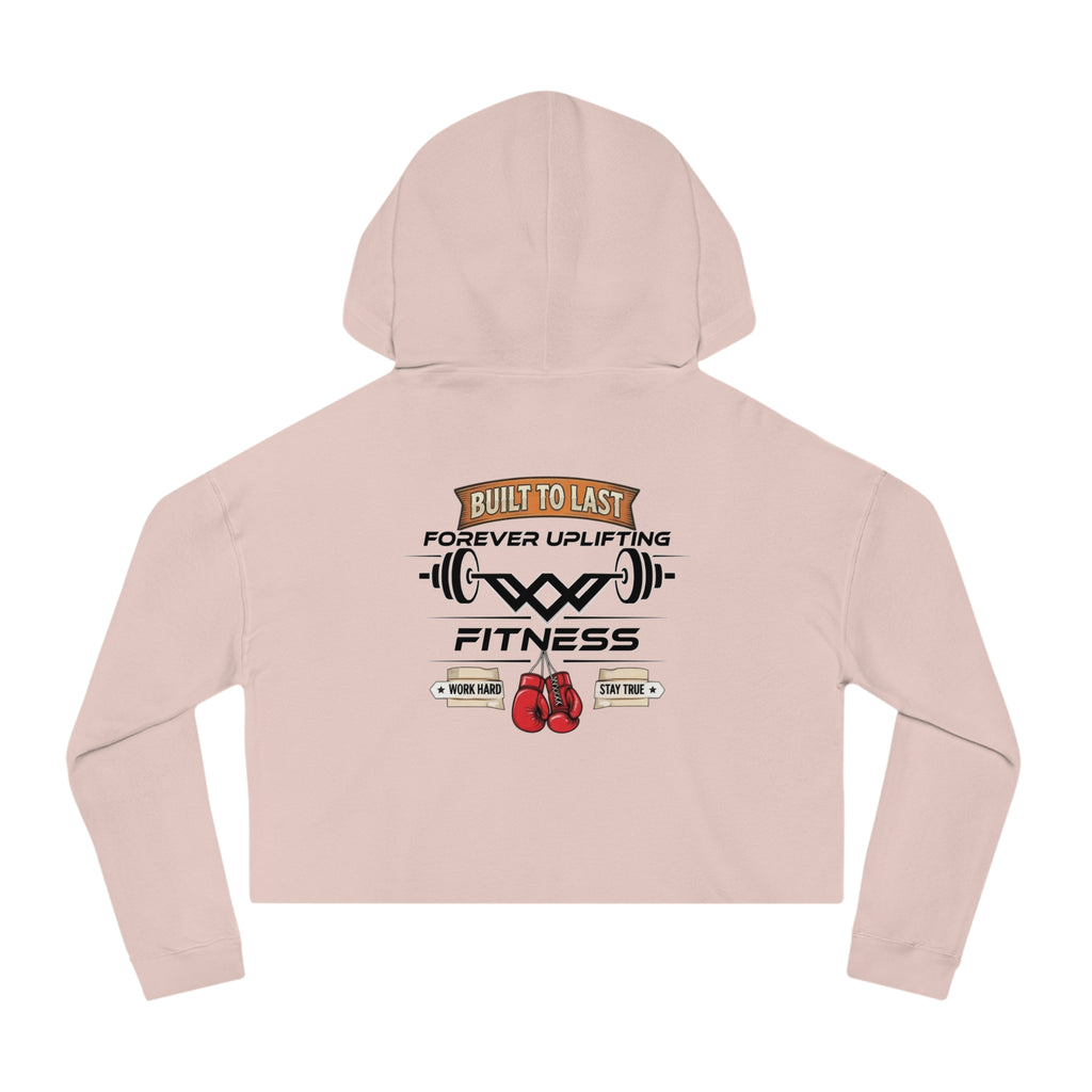 Women's Cropped Gym Hoodie "Built to Last" Graphic