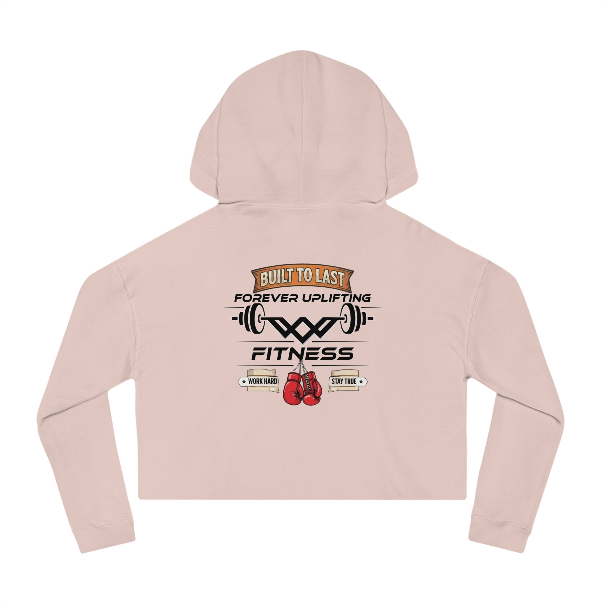 Women's Cropped Gym Hoodie "Built to Last" Graphic