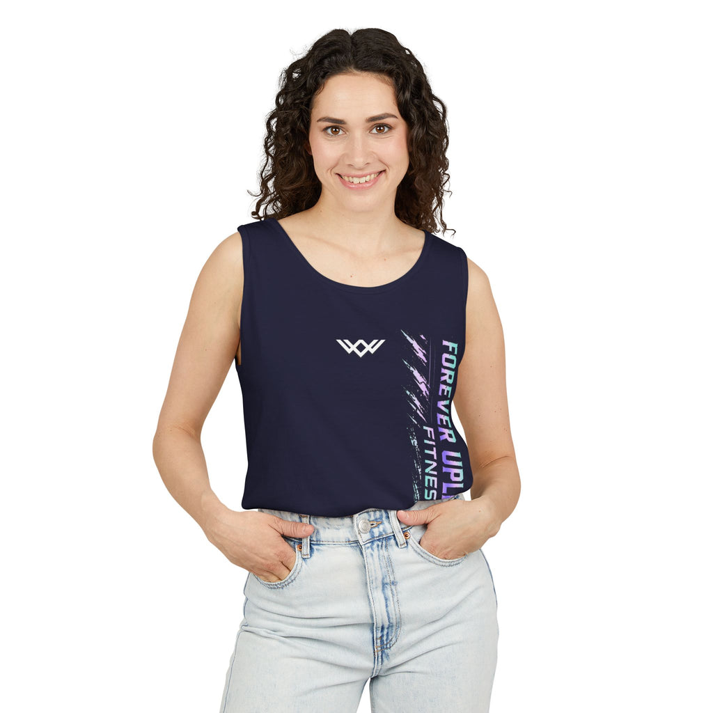 Unisex Forever Uplifting Fitness Tank Top — Vertical Gym Graphic