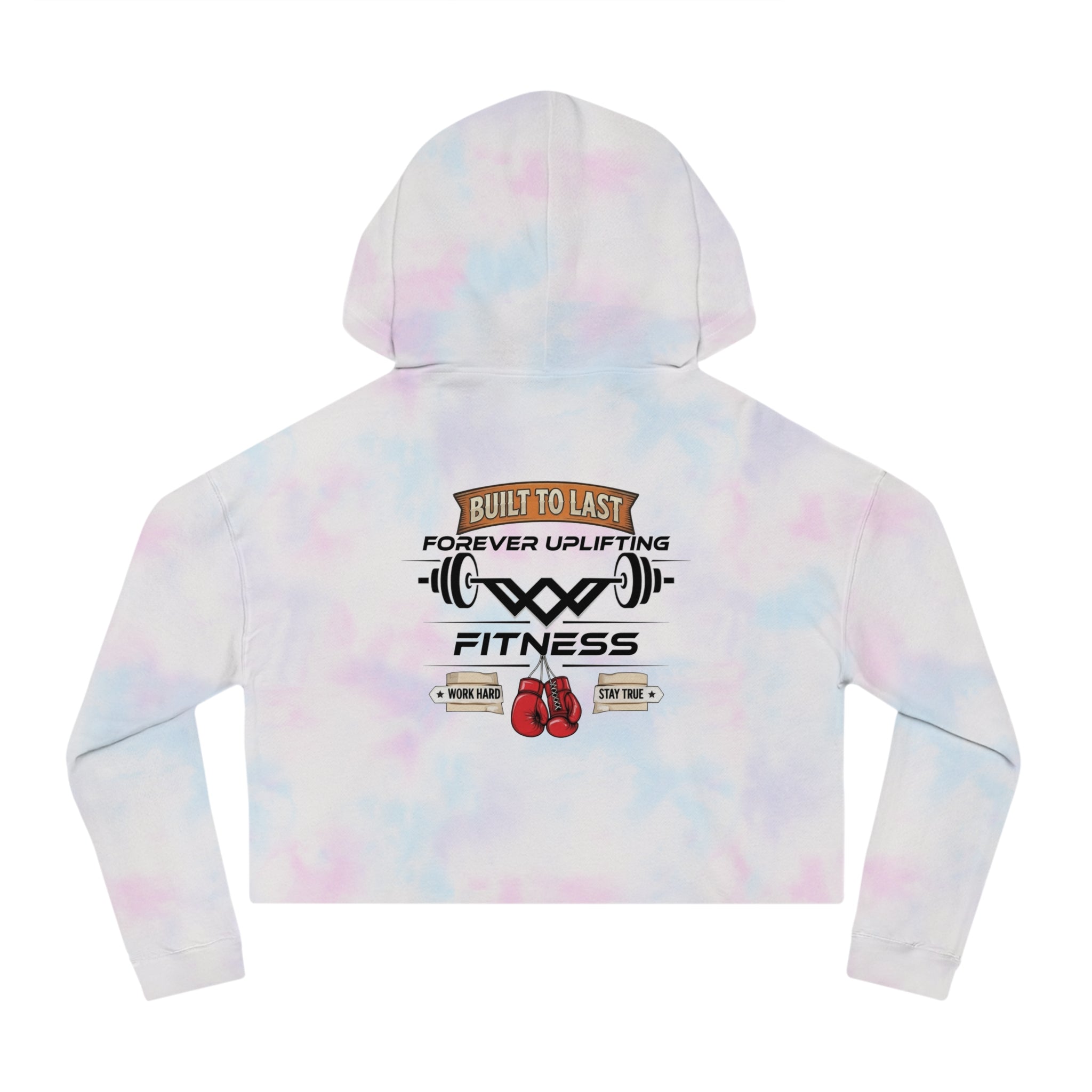 Women's Cropped Gym Hoodie "Built to Last" Graphic