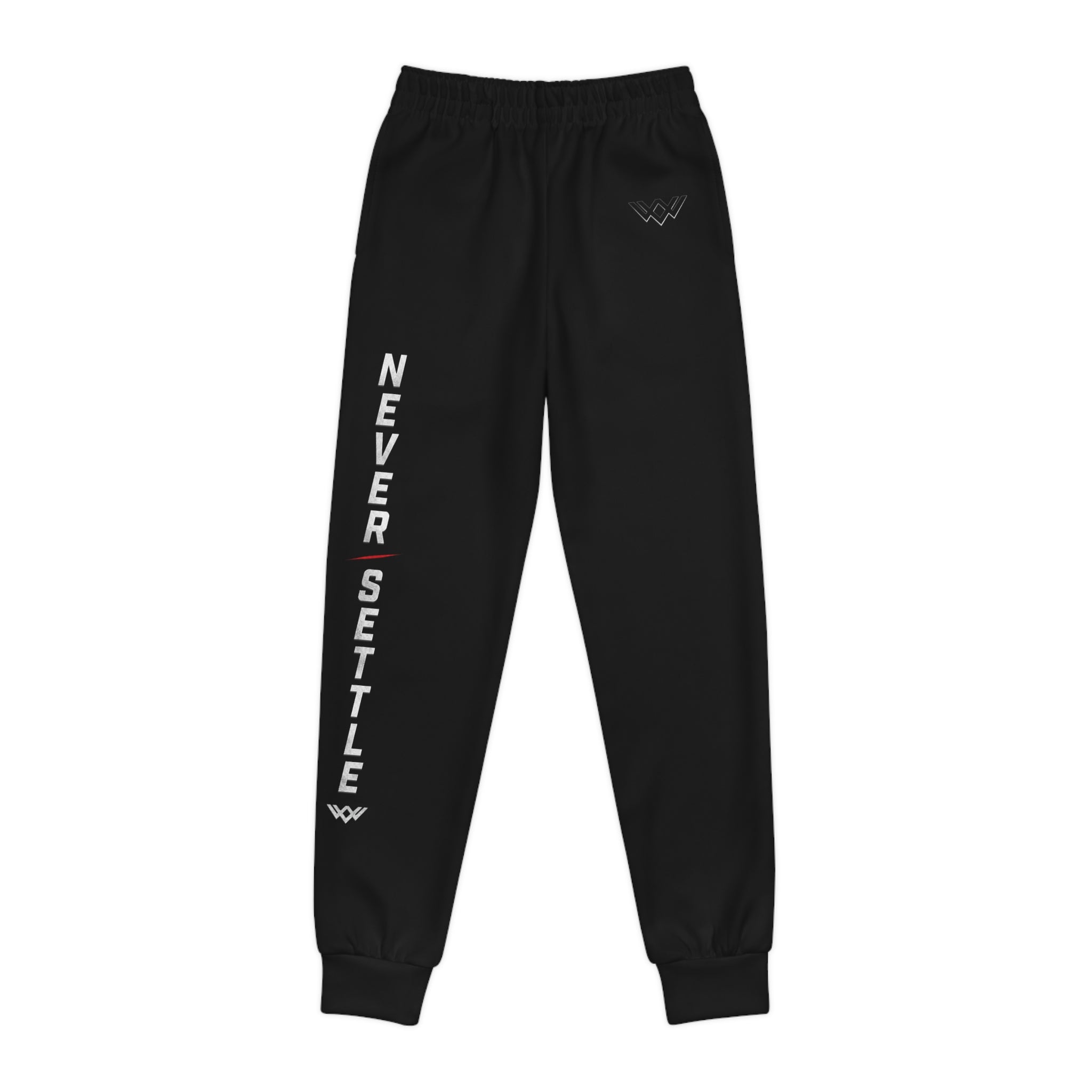 Youth — 'Never Settle' Black Athletic Sweatpants