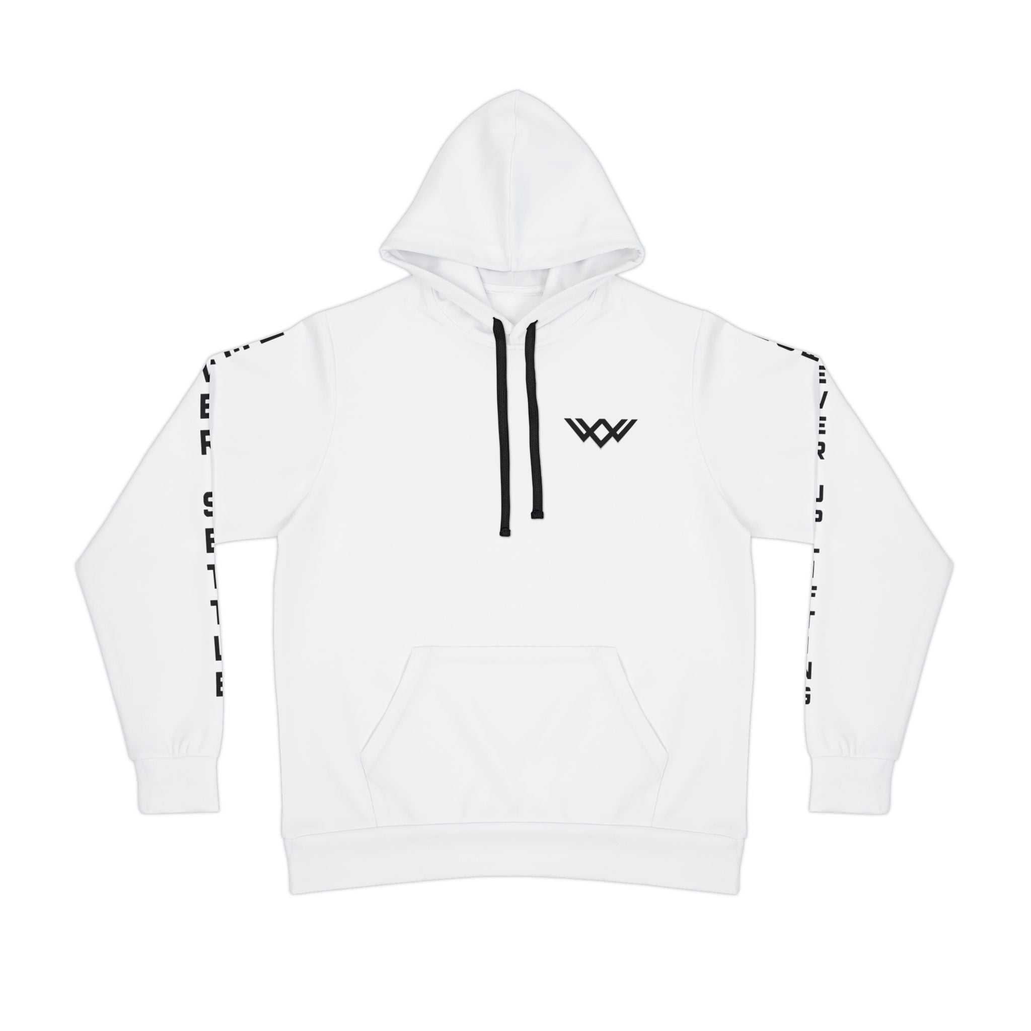 Never Settle Signature Premium Hoodie – Black Edition | Forever Uplifting Fitness