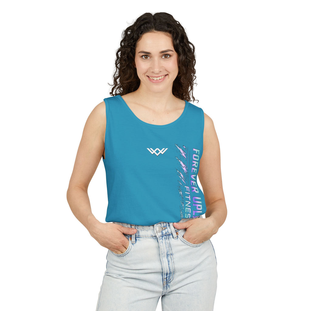Unisex Forever Uplifting Fitness Tank Top — Vertical Gym Graphic