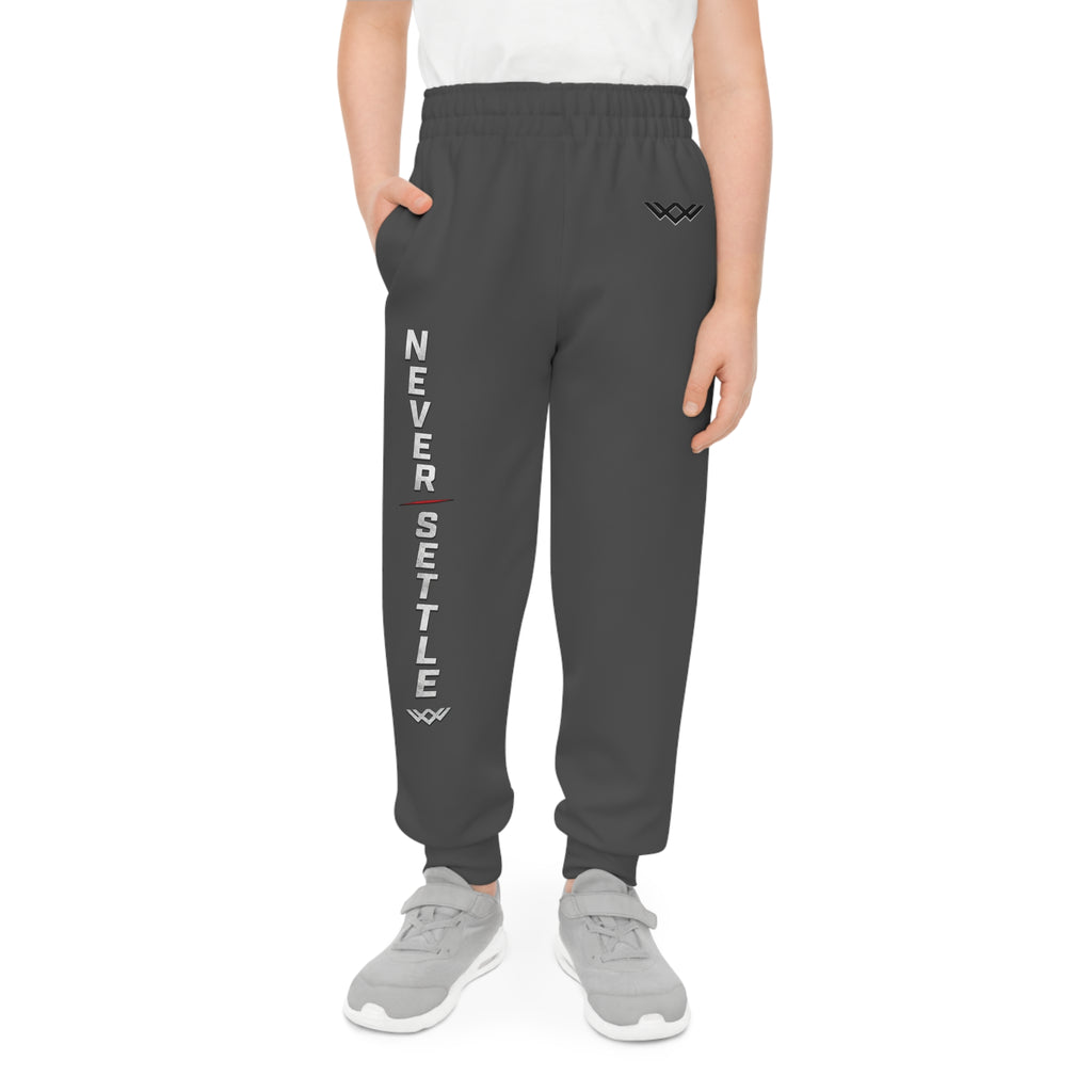 Youth — 'Never Settle' Charcoal grey Athletic Sweatpants