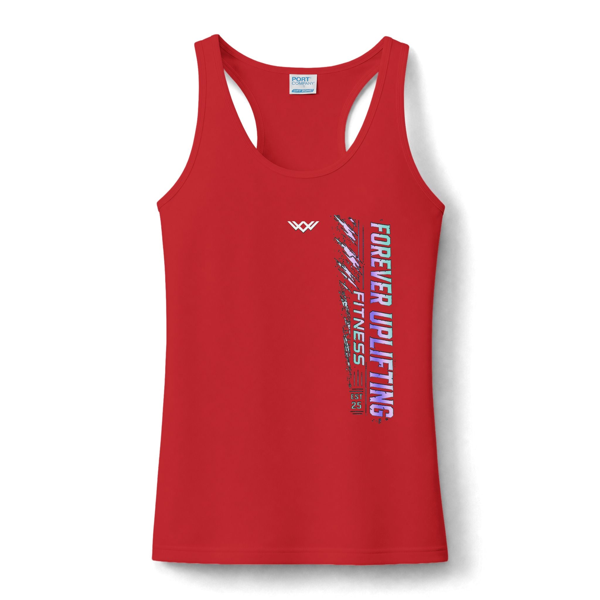Forever Uplifting Fitness Women's Performance Tank Top — Vertical Gym Graphic