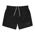 Black Swim Trunks — Minimal Logo Men’s Swim Shorts