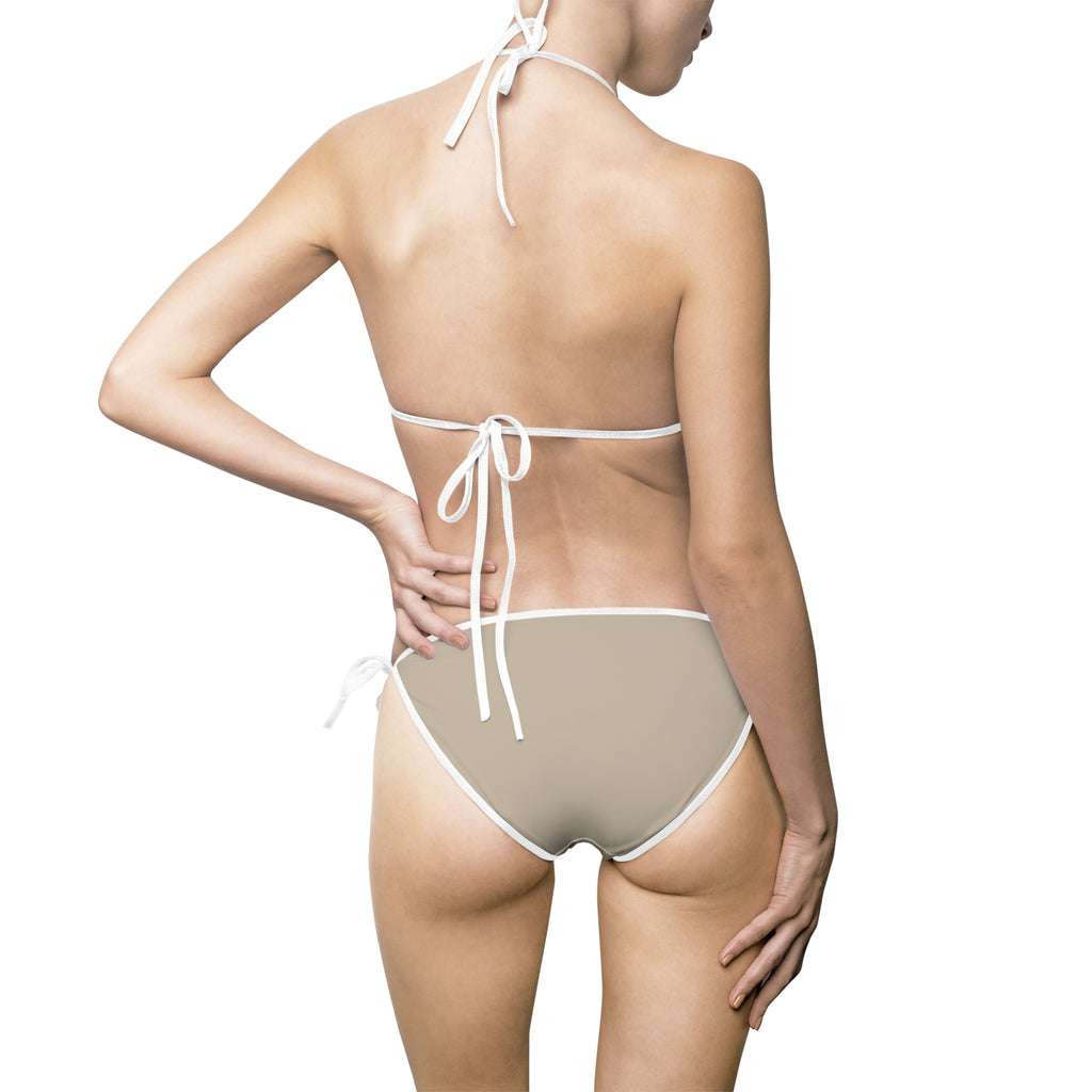 Women's Stone Beige Triangle Bikini Swimsuit | FUL