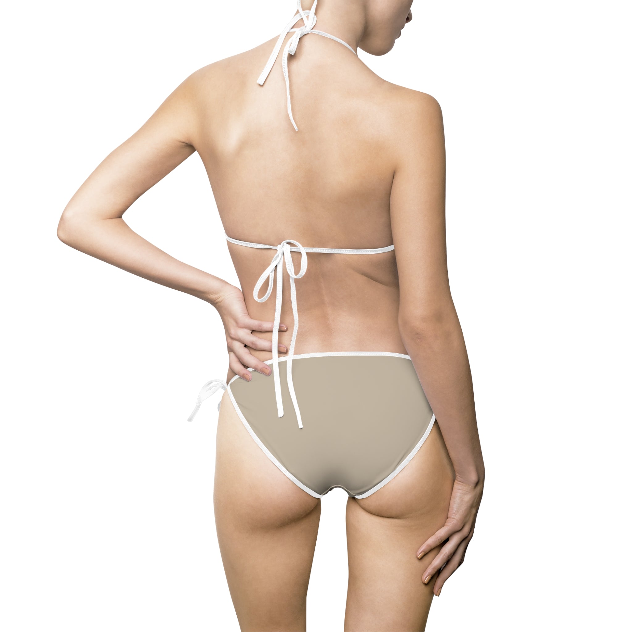 Women's Stone Beige Triangle Bikini Swimsuit | FUL