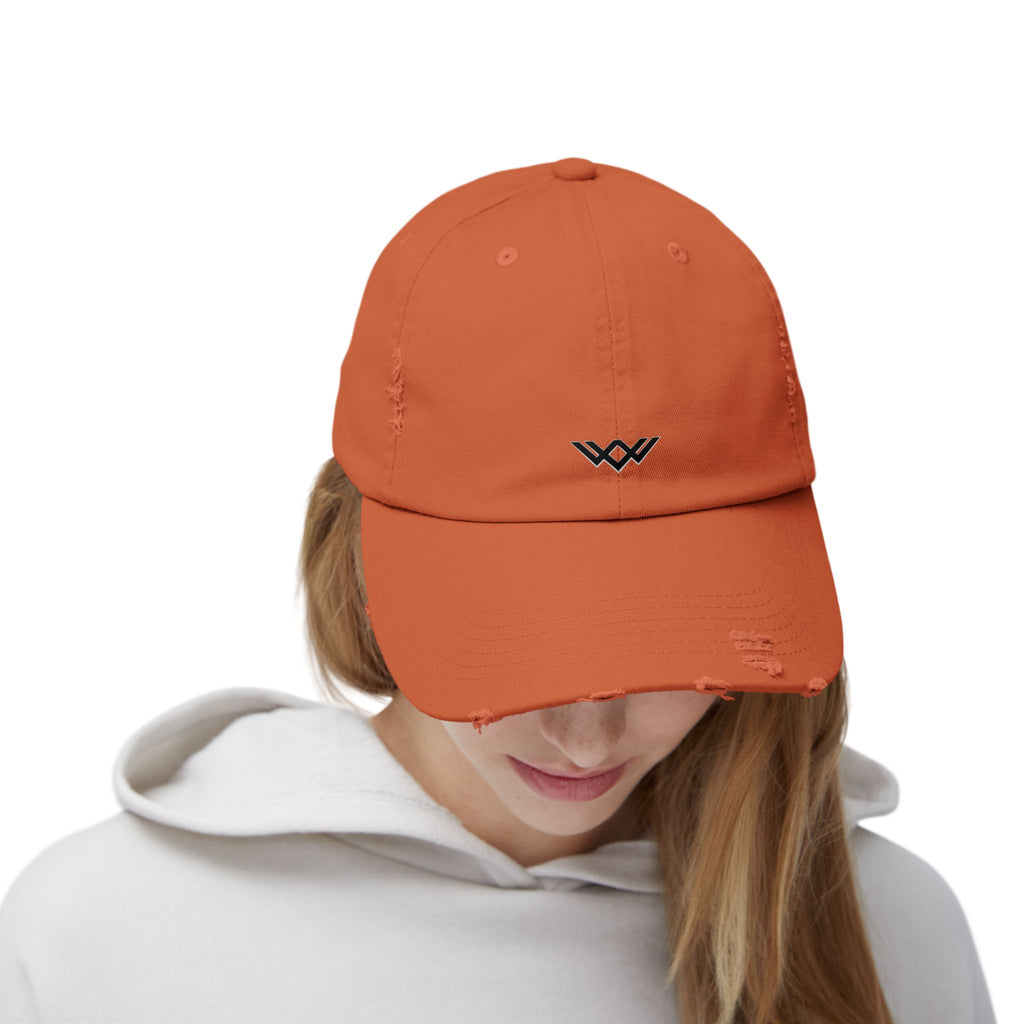 Distressed Black Baseball Cap — Minimal Worn Logo Hat