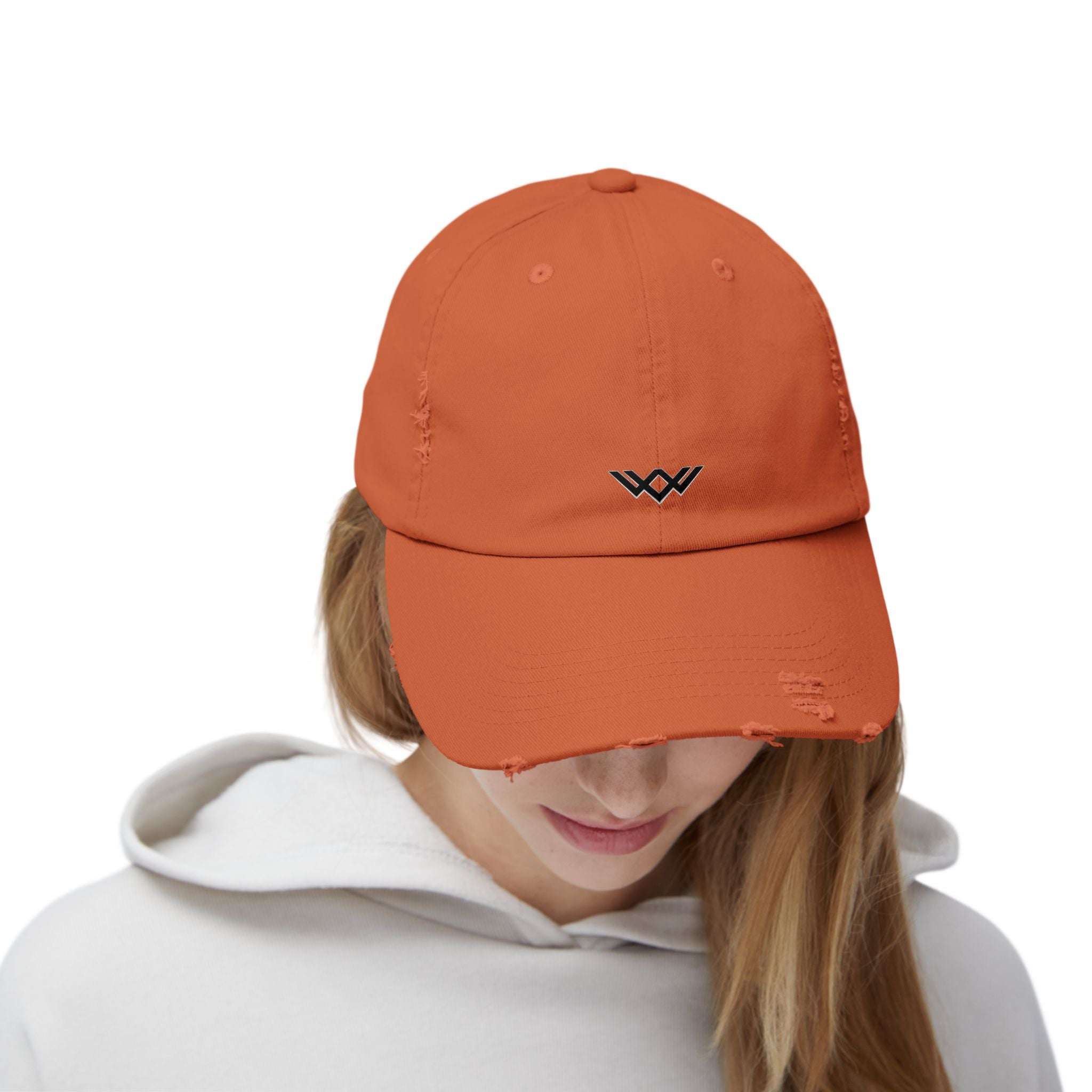 Distressed Black Baseball Cap — Minimal Worn Logo Hat