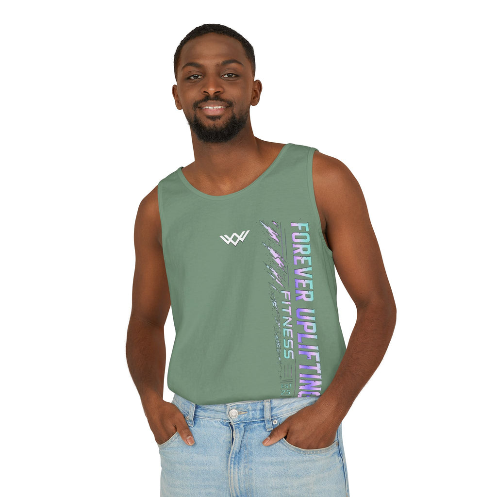 Unisex Forever Uplifting Fitness Tank Top — Vertical Gym Graphic