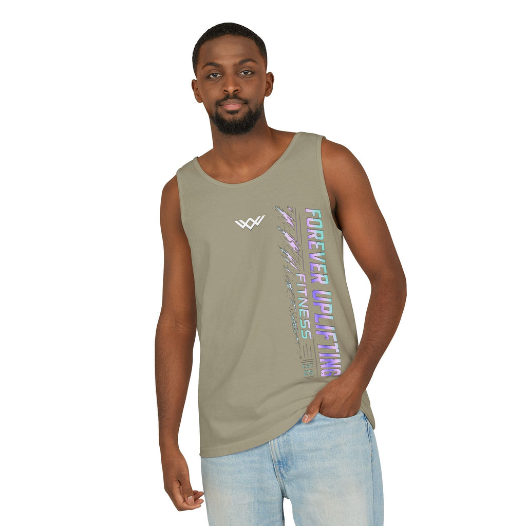 Unisex Forever Uplifting Fitness Tank Top — Vertical Gym Graphic