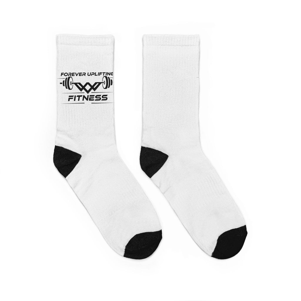 Fitness Crew Socks — "Forever Uplifting Fitness" Padded Athletic Socks