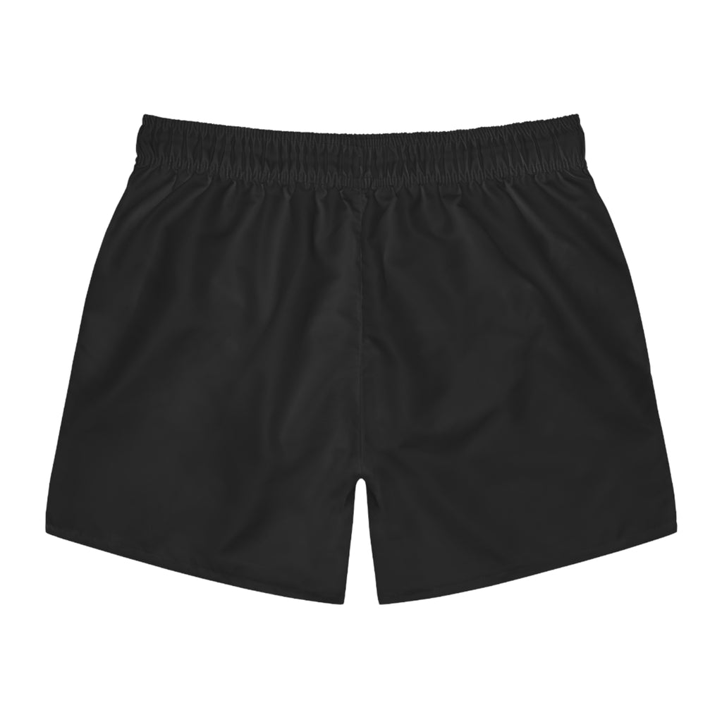 Dark Charcoal Swim Trunks — Minimal Logo Men’s Swim Shorts