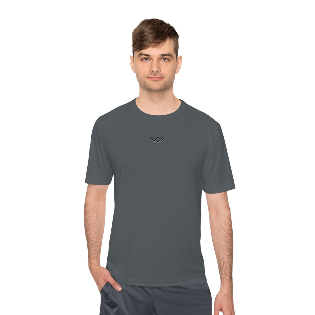 Moisture-Wicking Performance Tee — Minimal Black Chest Logo