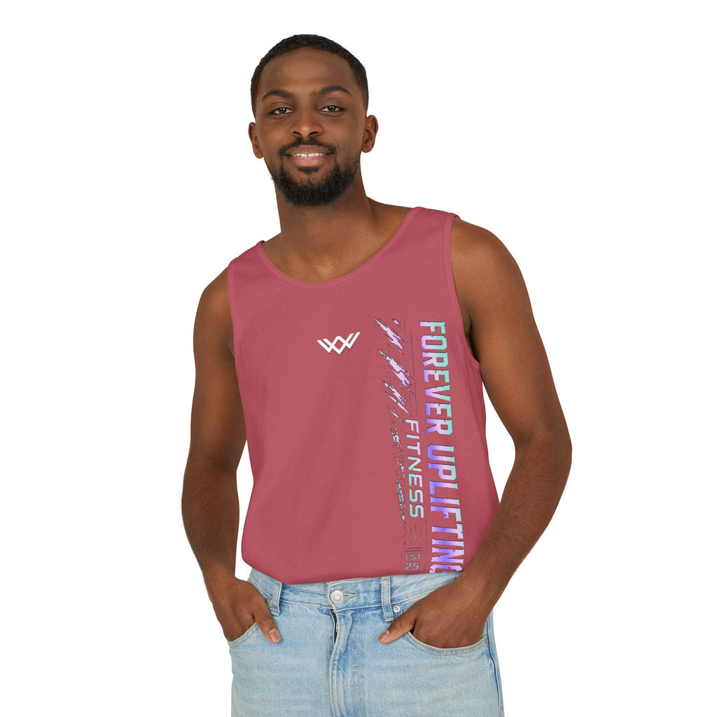 Unisex Forever Uplifting Fitness Tank Top — Vertical Gym Graphic