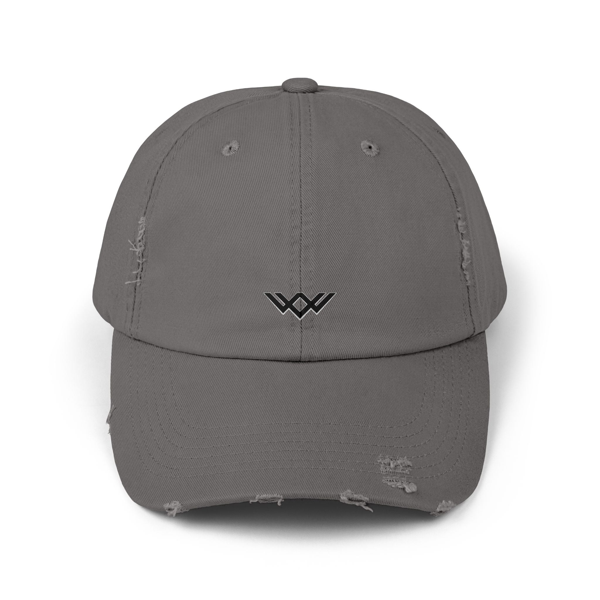 Distressed Black Baseball Cap — Minimal Worn Logo Hat