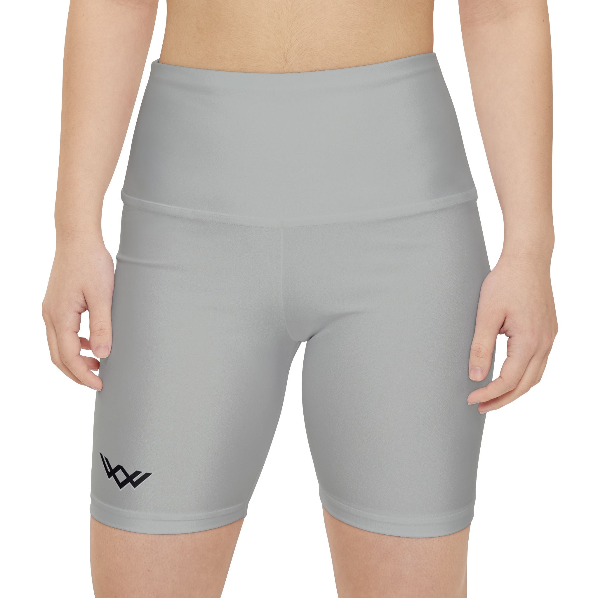 Women's 'Never Settle' Workout Shorts — | Rhino grey | High-Waist Biker Shorts