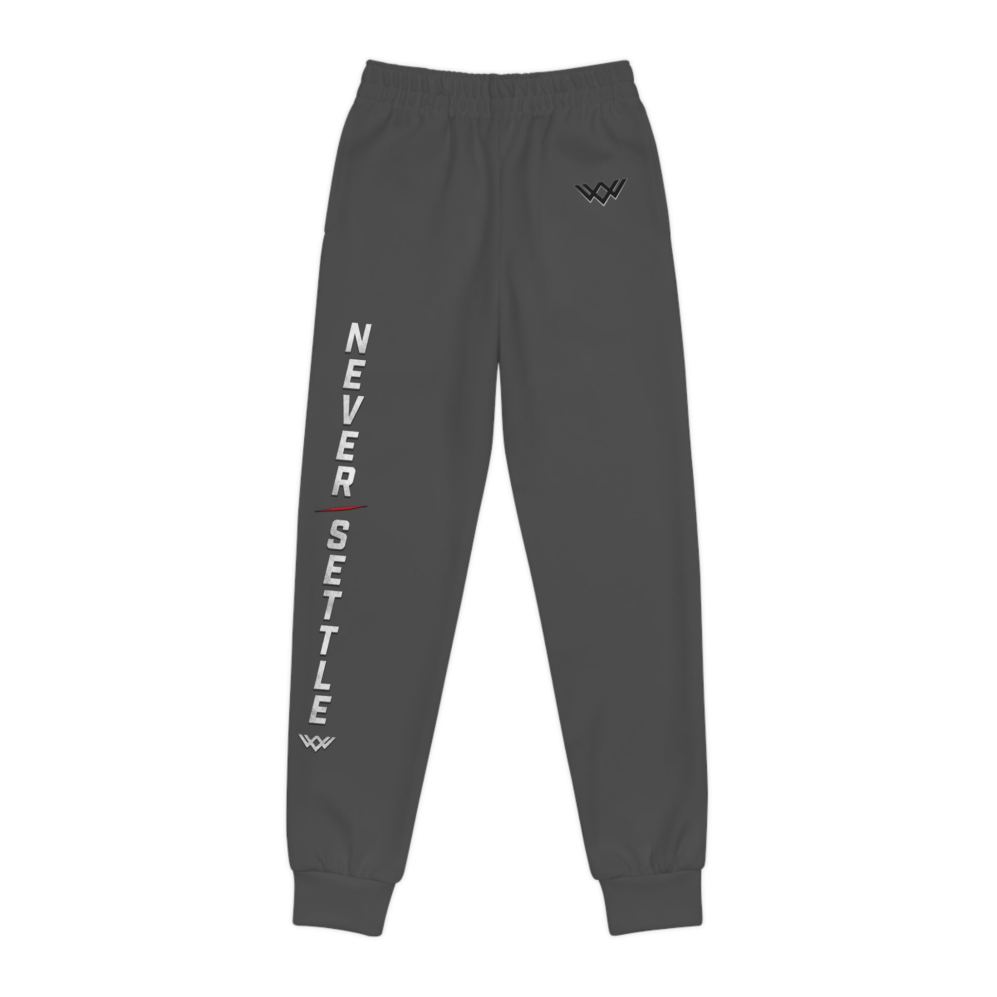 Youth — 'Never Settle' Charcoal grey Athletic Sweatpants