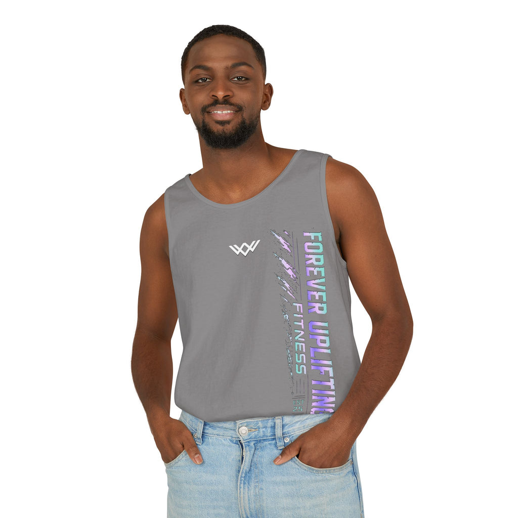 Unisex Forever Uplifting Fitness Tank Top — Vertical Gym Graphic
