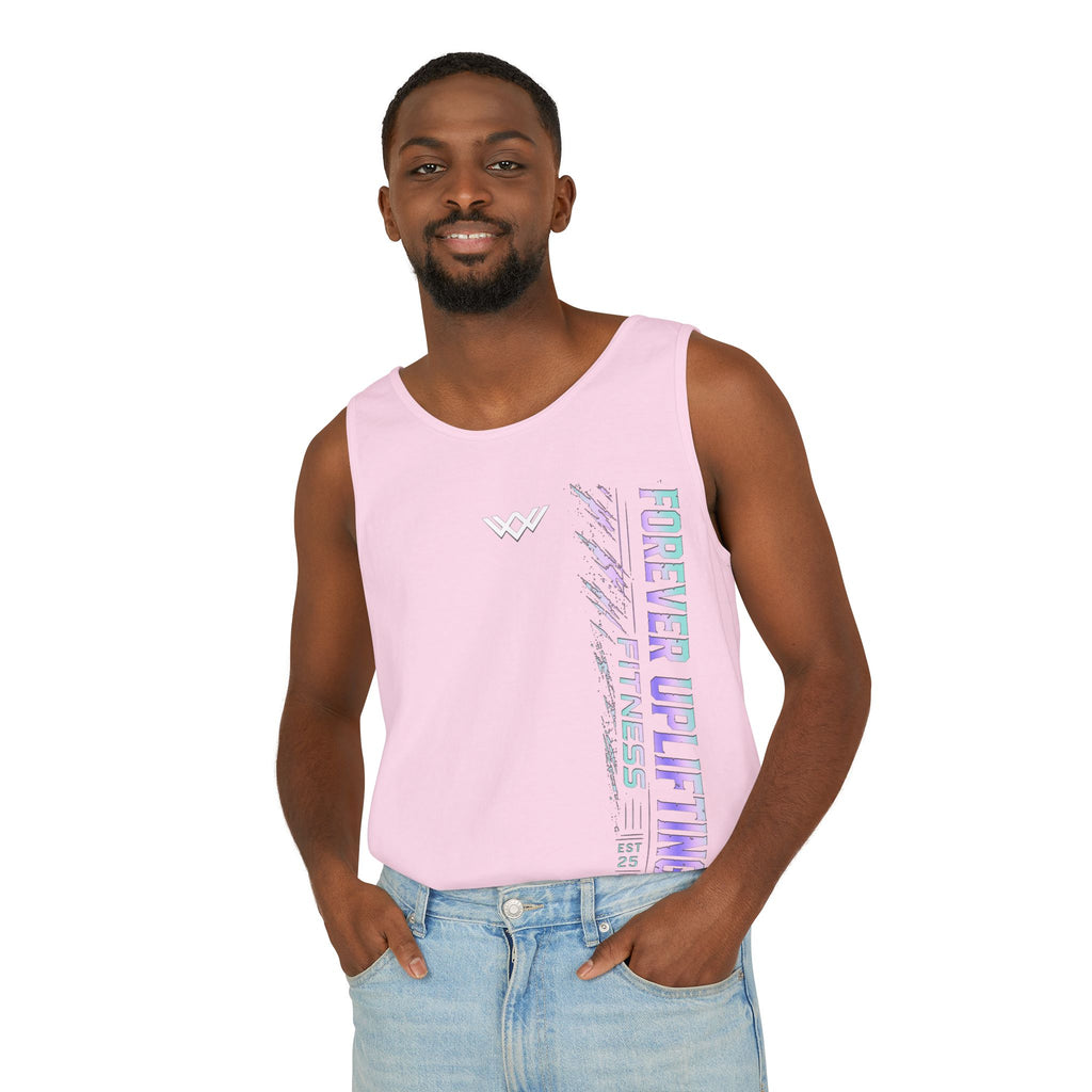Unisex Forever Uplifting Fitness Tank Top — Vertical Gym Graphic