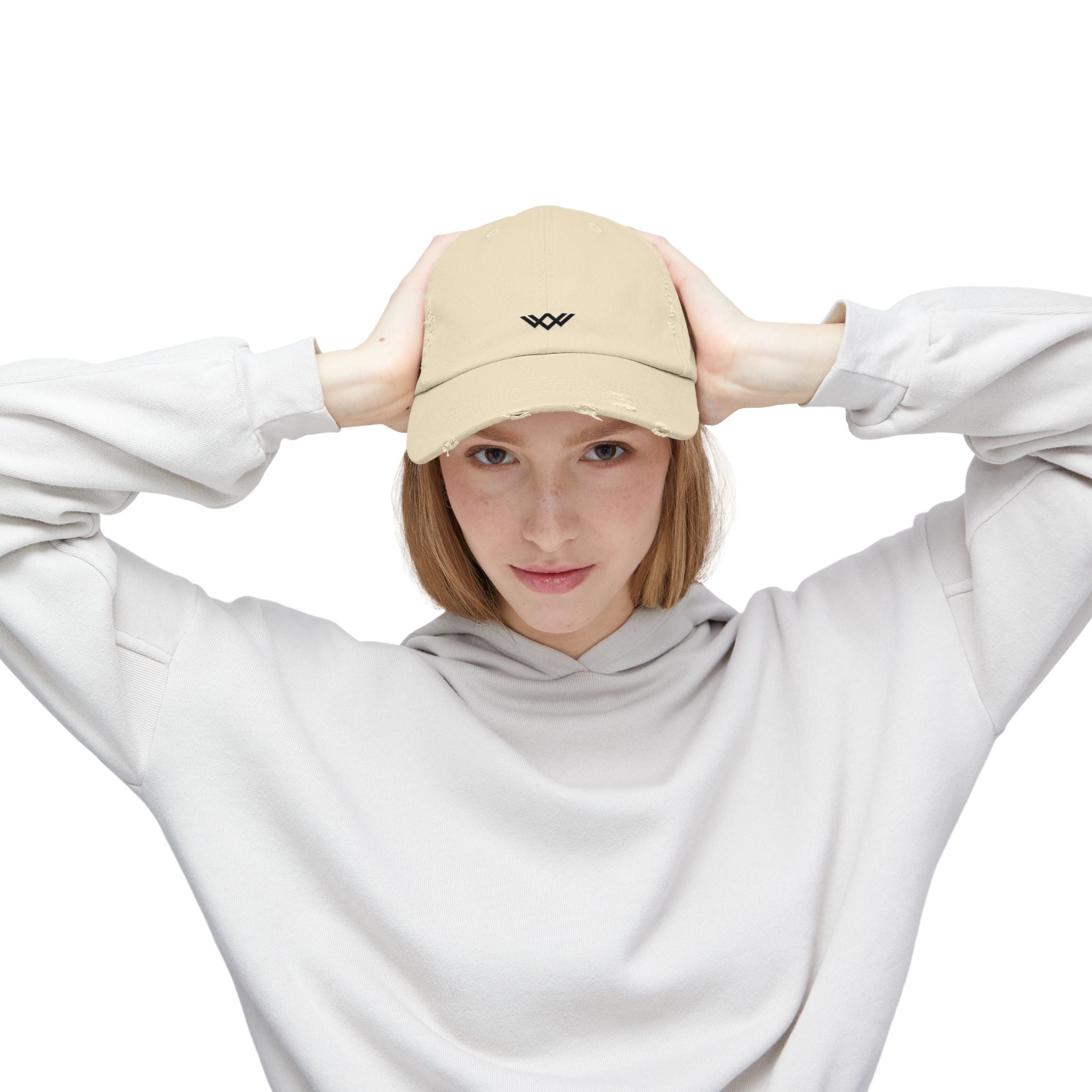 Distressed Black Baseball Cap — Minimal Worn Logo Hat