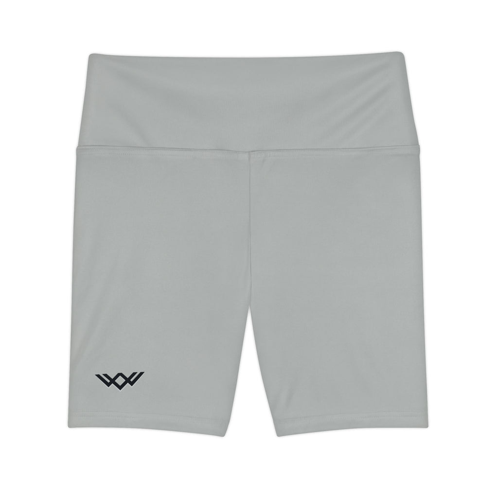 Women's 'Never Settle' Workout Shorts — | Rhino grey | High-Waist Biker Shorts