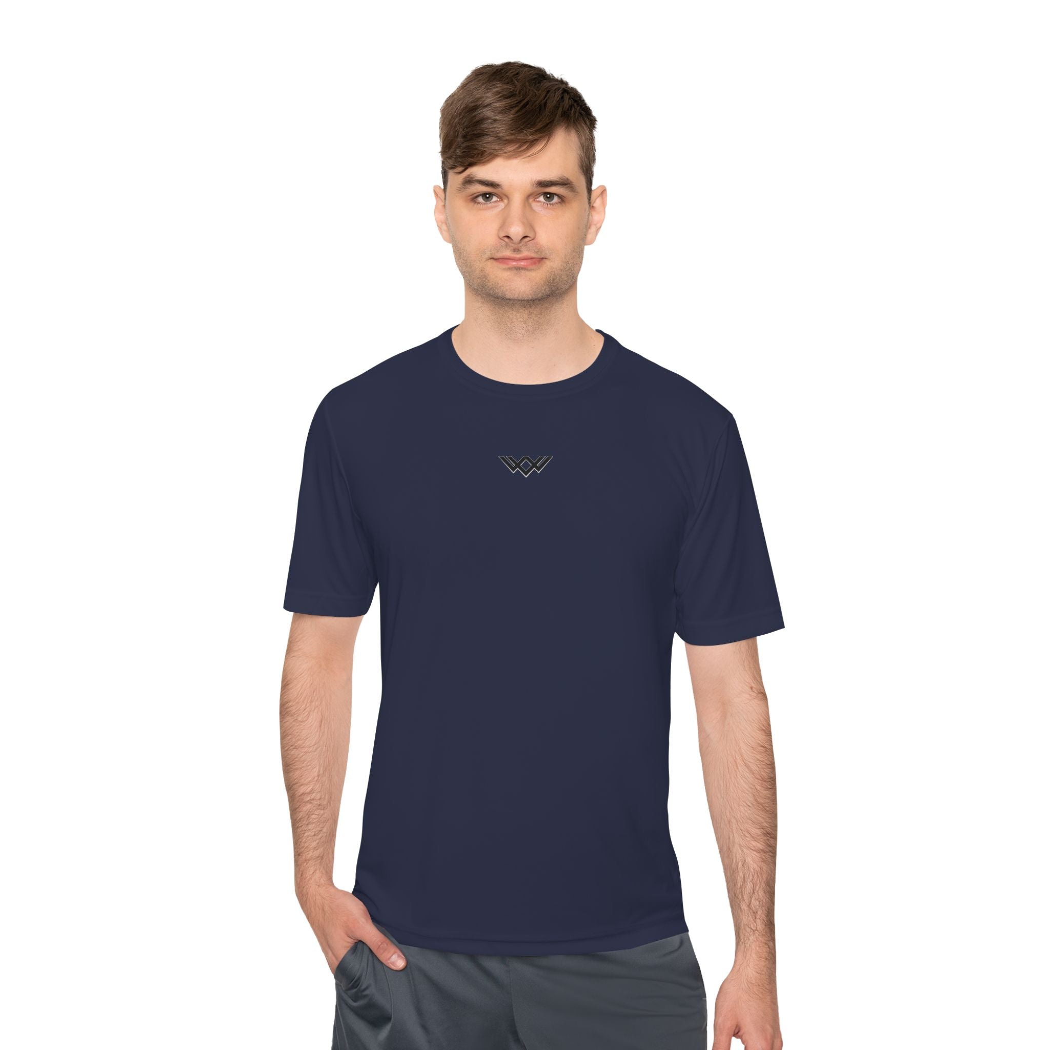 Moisture-Wicking Performance Tee — Minimal Black Chest Logo
