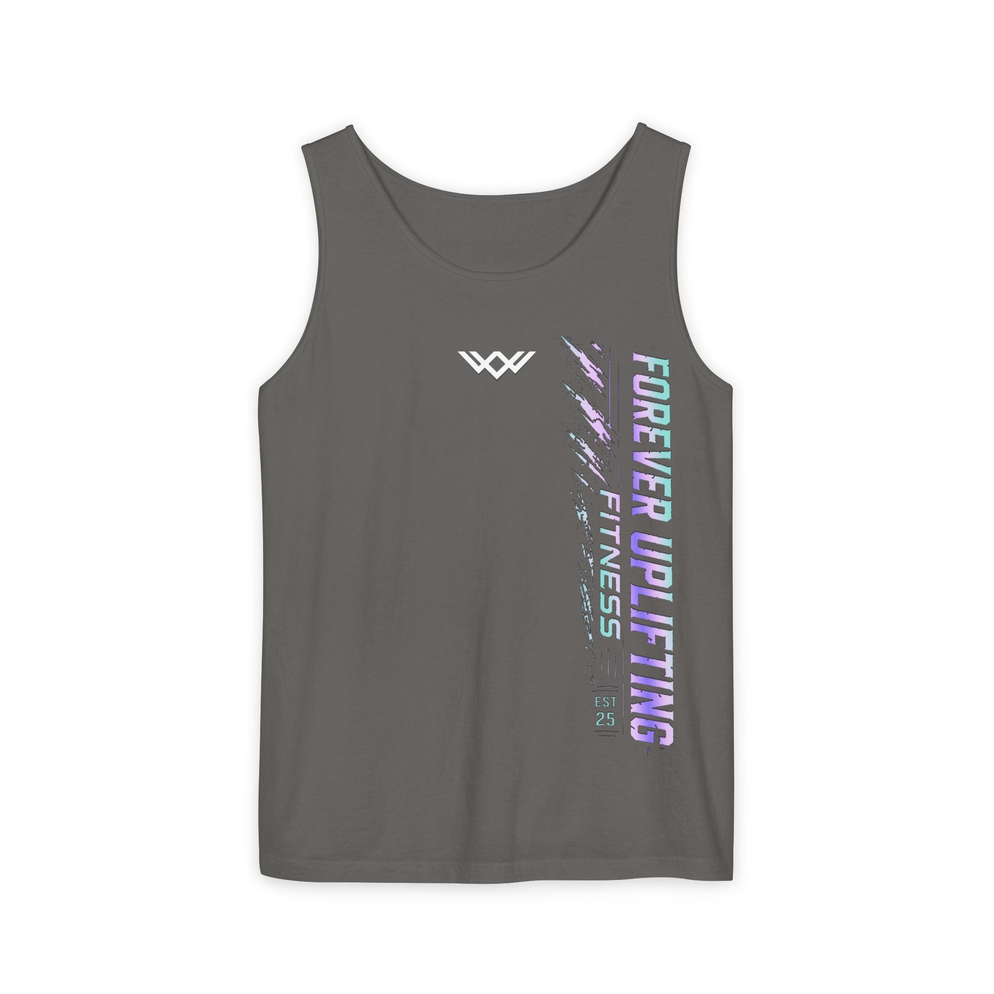 Unisex Forever Uplifting Fitness Tank Top — Vertical Gym Graphic
