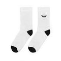 White Cushioned Athletic Socks  Minimal Black Logo