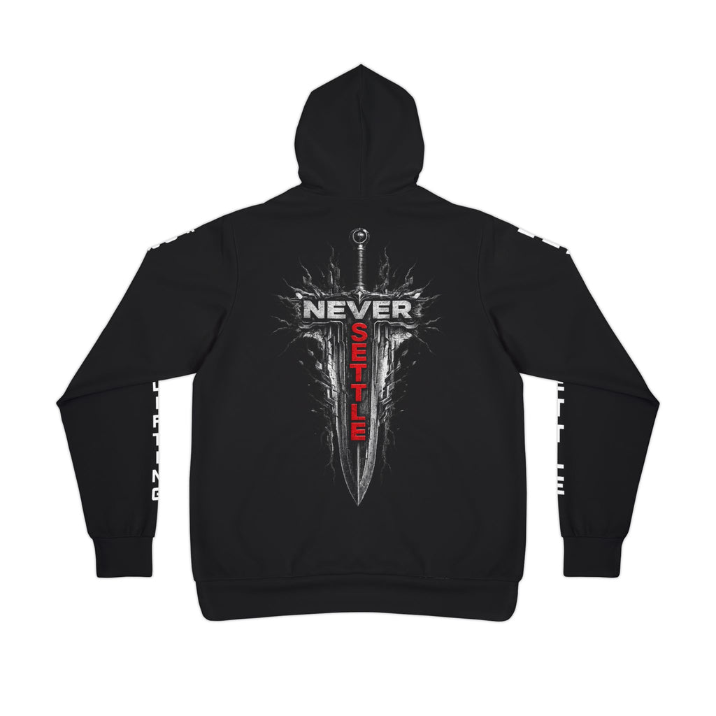 Never Settle™ Signature Premium Hoodie | Black | Forever Uplifting Fitness™