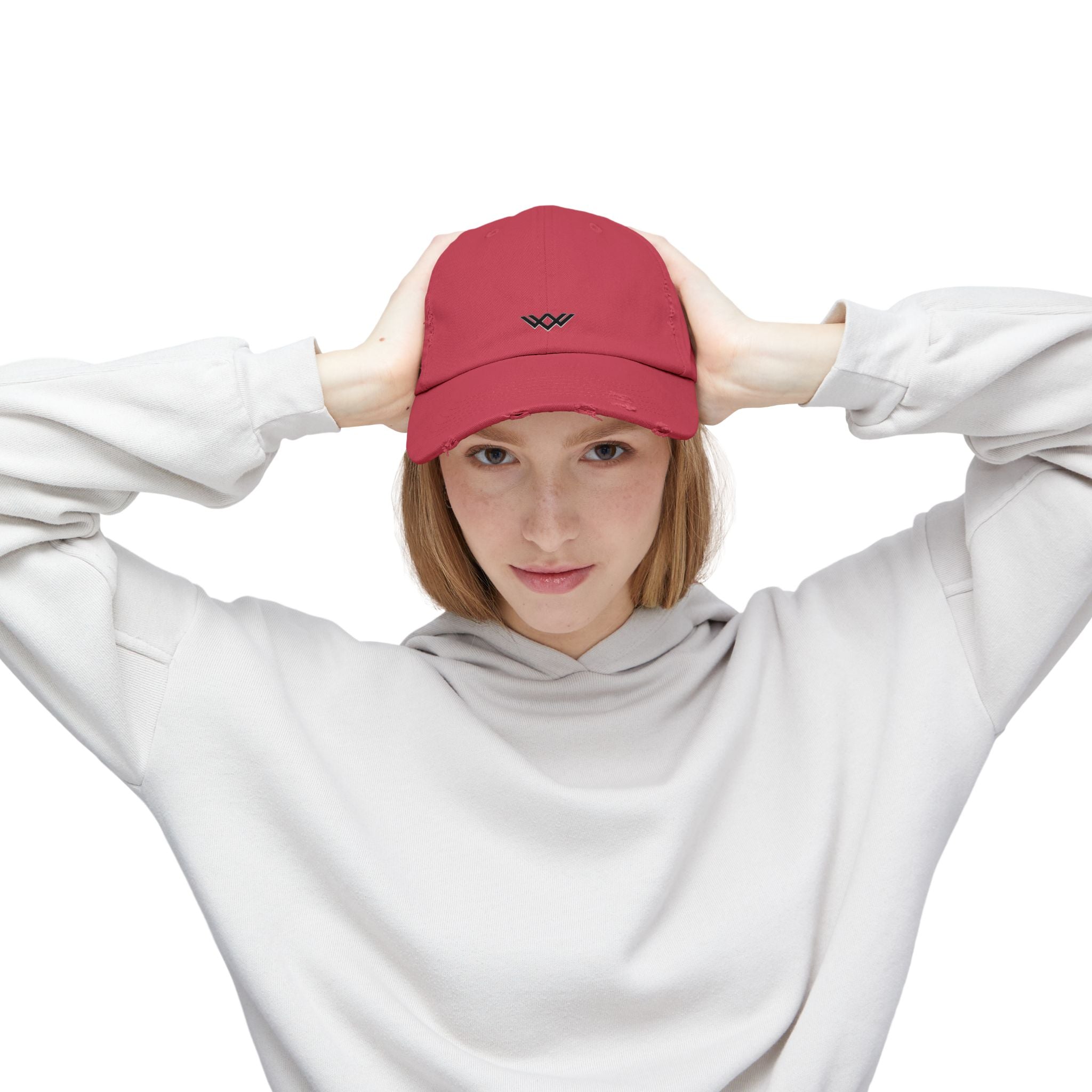 Distressed Black Baseball Cap — Minimal Worn Logo Hat