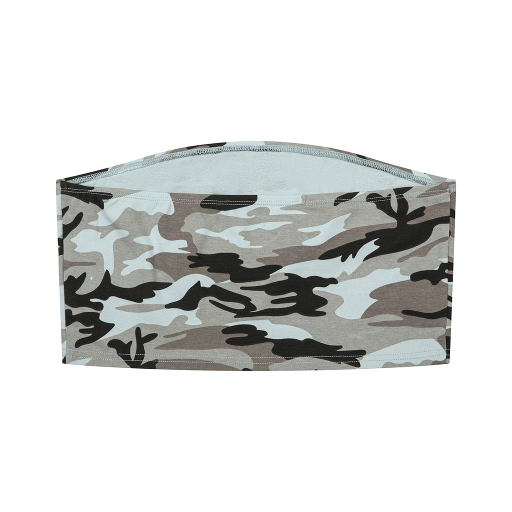 Women's Camo Off-Shoulder Crop T-Shirt